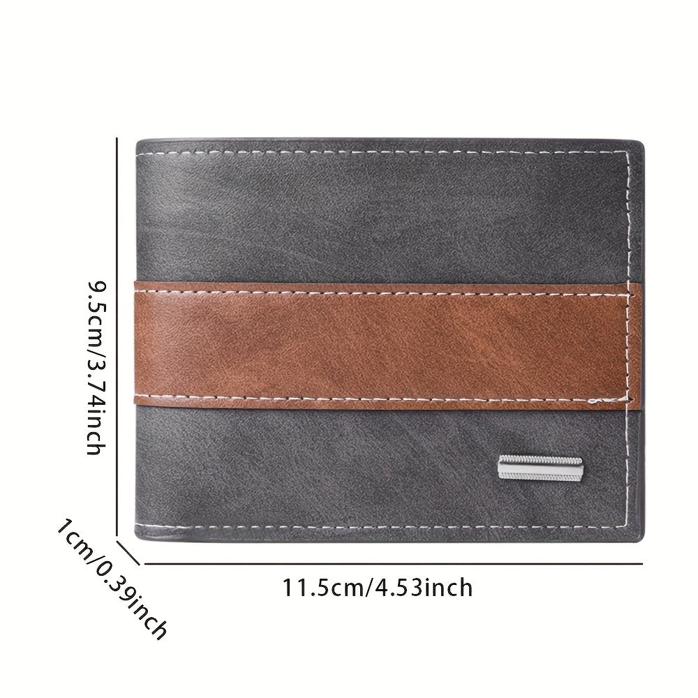 Portefeuille homme fin bicolore personnalisé poche zippée
