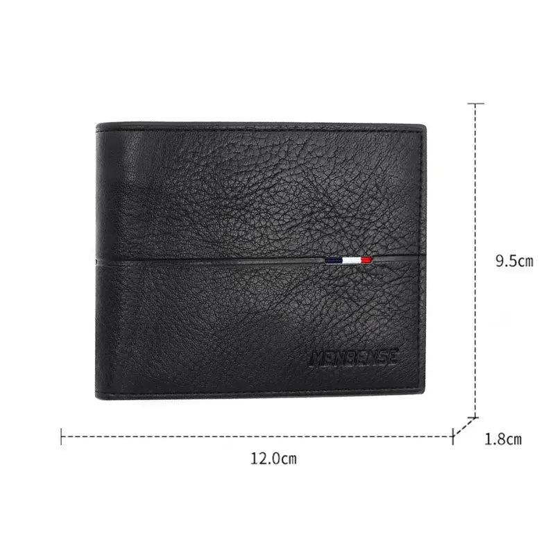 Portefeuille homme grain litchi, rabat à pression 1,8 cm