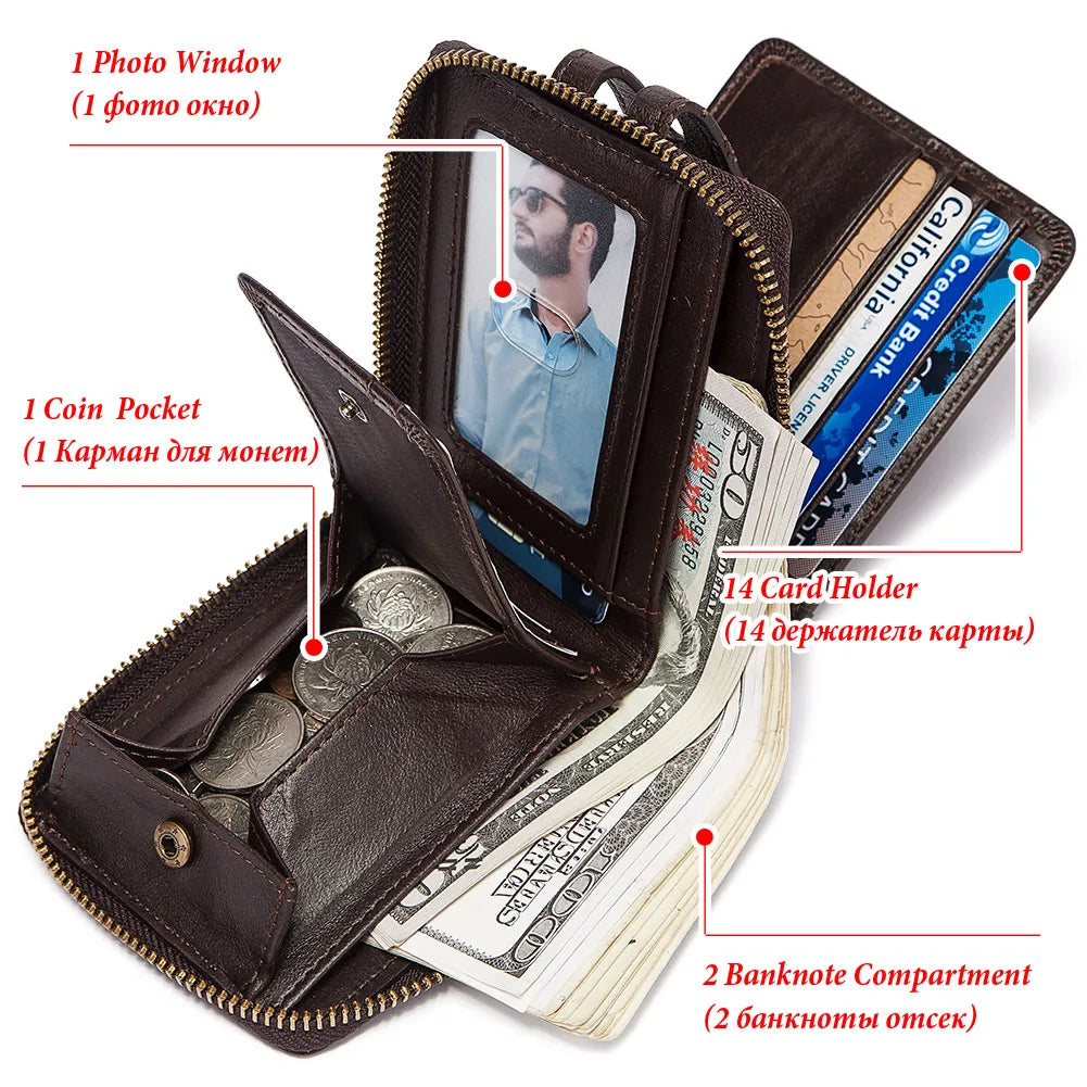 Portefeuille business  en cuir de vachette avec protection RFID — photo 5