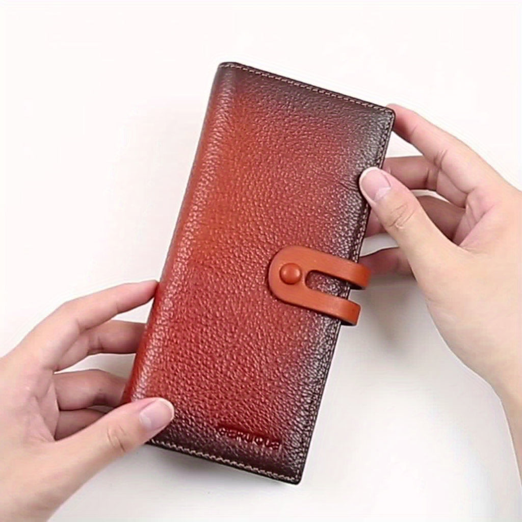 Portefeuille homme long cuir véritable 12 emplacements cartes