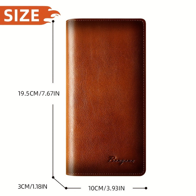 Portefeuille homme long cuir vachette, poche monnaie zippée