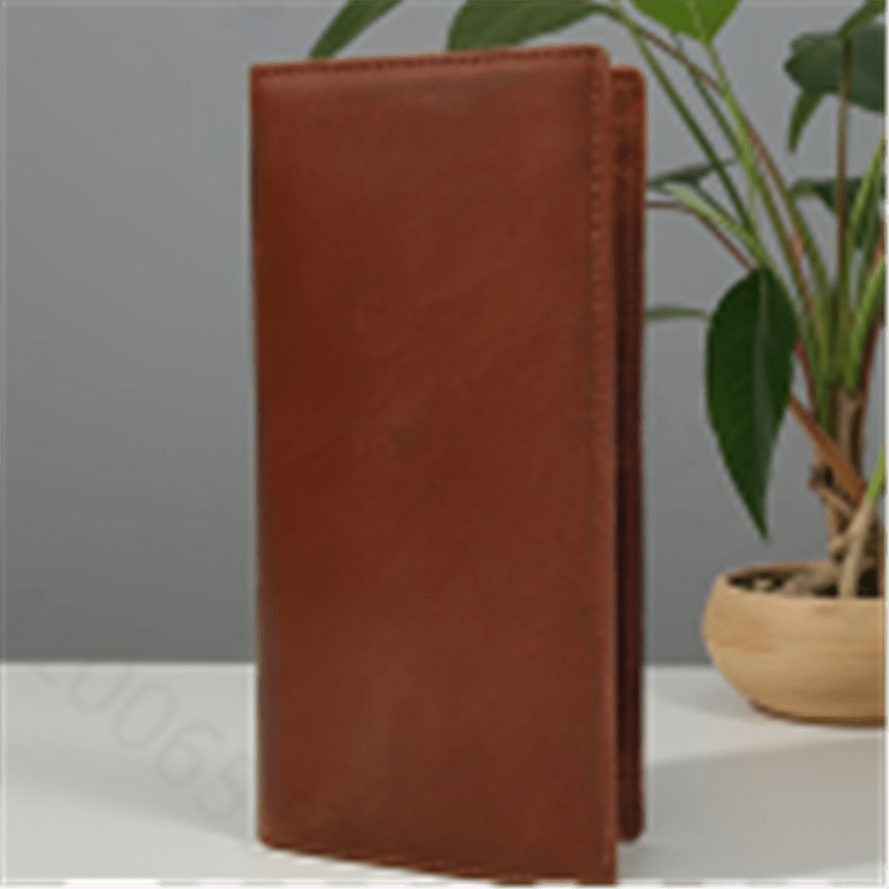 Portefeuille homme long extra plat en cuir de vachette huilé