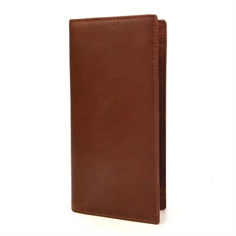 Portefeuille homme long extra plat en cuir de vachette huilé