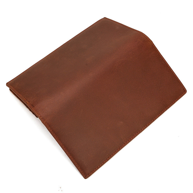 Portefeuille homme long extra plat en cuir de vachette huilé