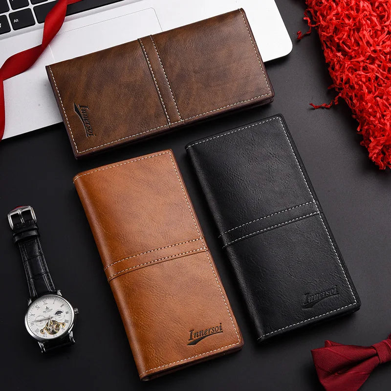 Portefeuille homme long en PU slim avec grande capacité et multiples emplacements cartes — photo 1