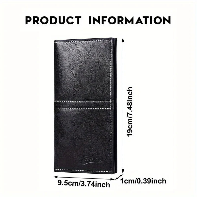 Portefeuille homme long en PU slim avec grande capacité et multiples emplacements cartes — photo 4