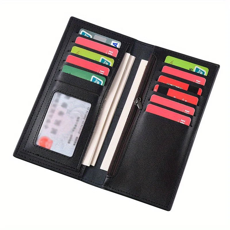 Portefeuille homme long en PU slim avec grande capacité et multiples emplacements cartes — photo 5