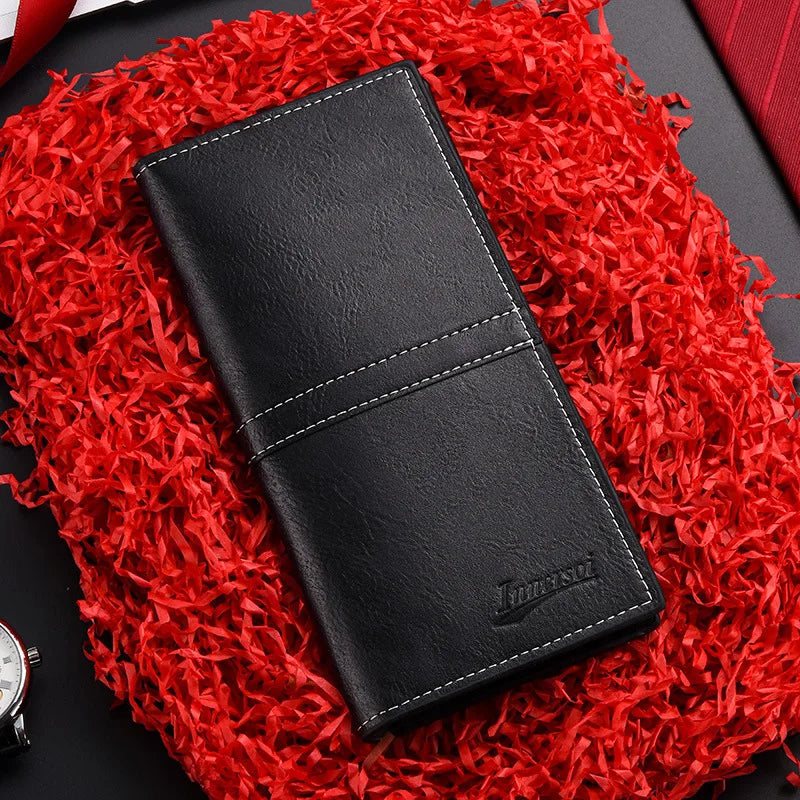 Portefeuille homme long en PU slim avec grande capacité et multiples emplacements cartes — photo 8 Image