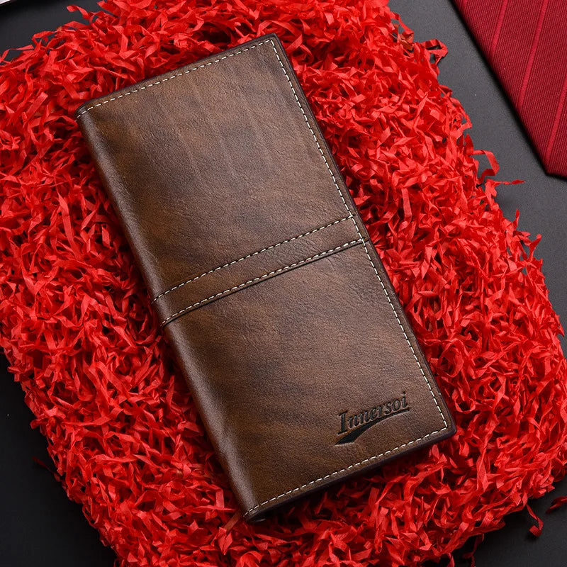 Portefeuille homme long en PU slim avec grande capacité et multiples emplacements cartes — photo 9