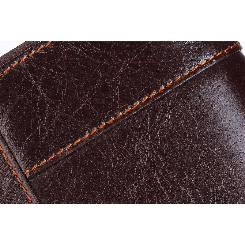 Portefeuille homme long zippé en cuir de vachette brun foncé
