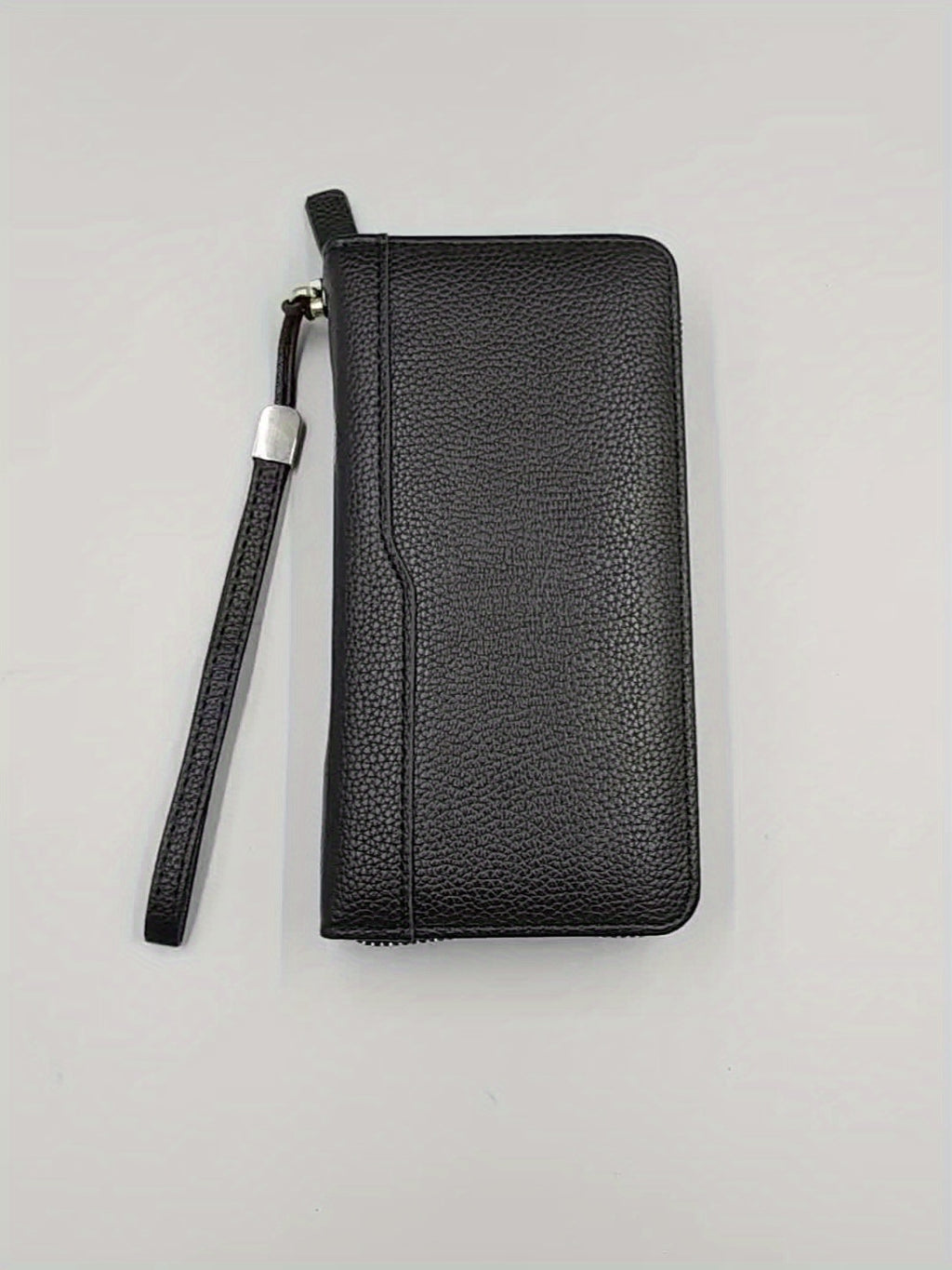 Portefeuille homme long zippé noir, 27 fentes cartes accordéon