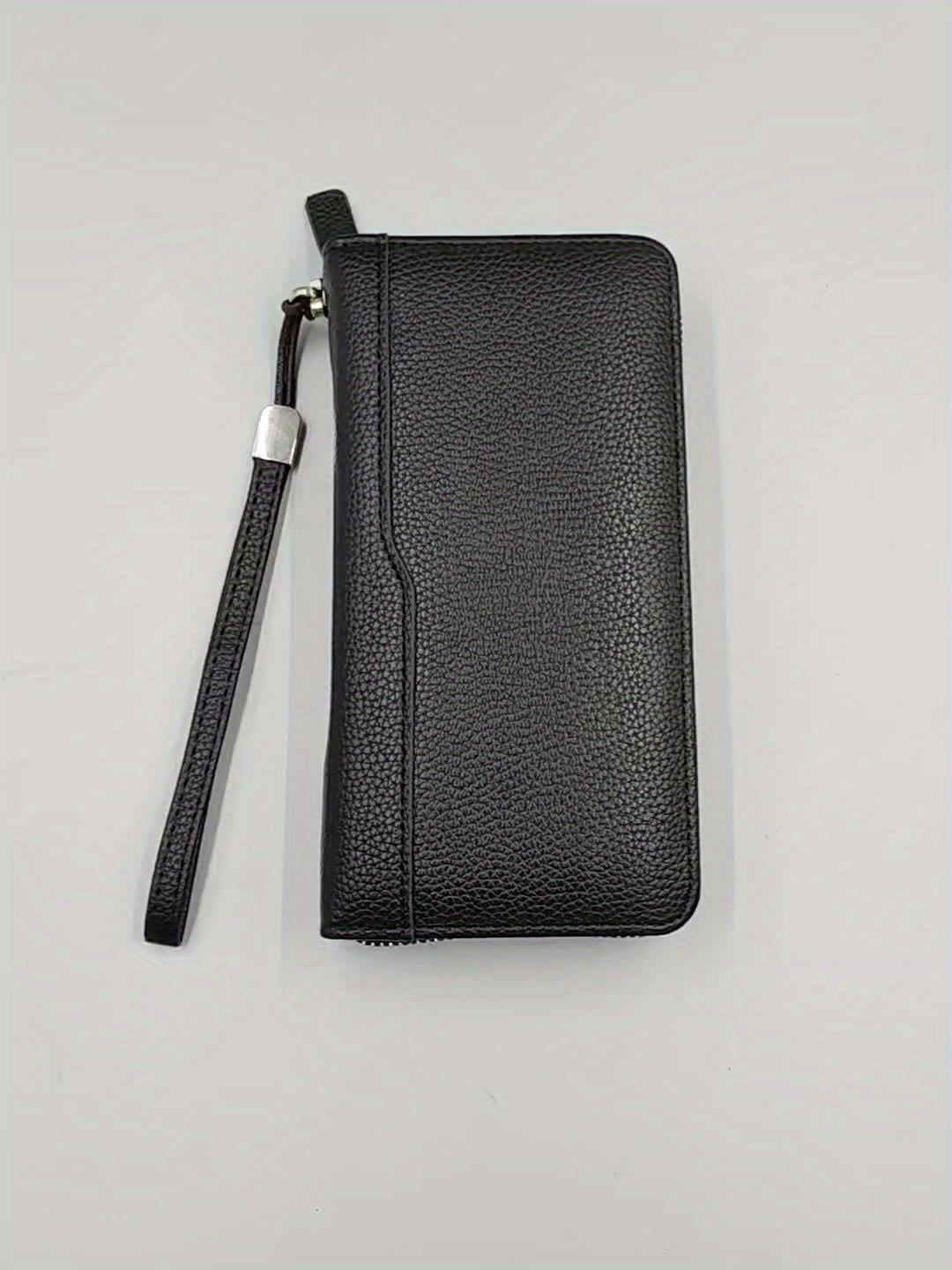 Portefeuille homme long zippé noir, 27 fentes cartes accordéon