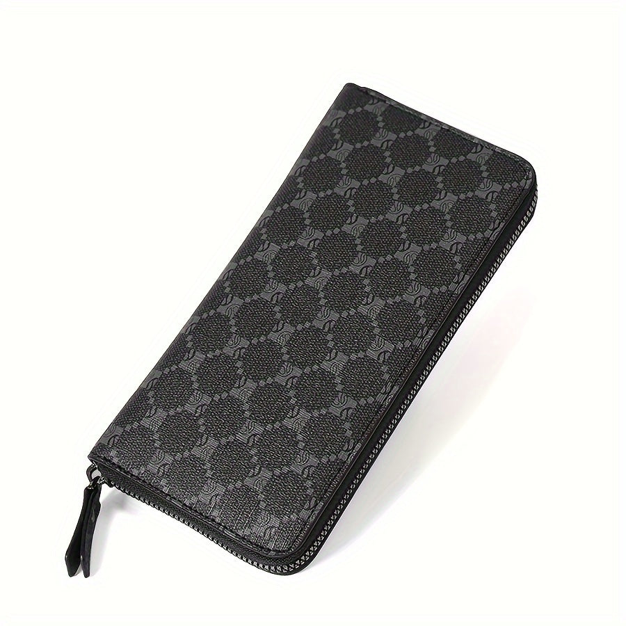 Portefeuille homme long zippé, poche téléphone de 20 cm