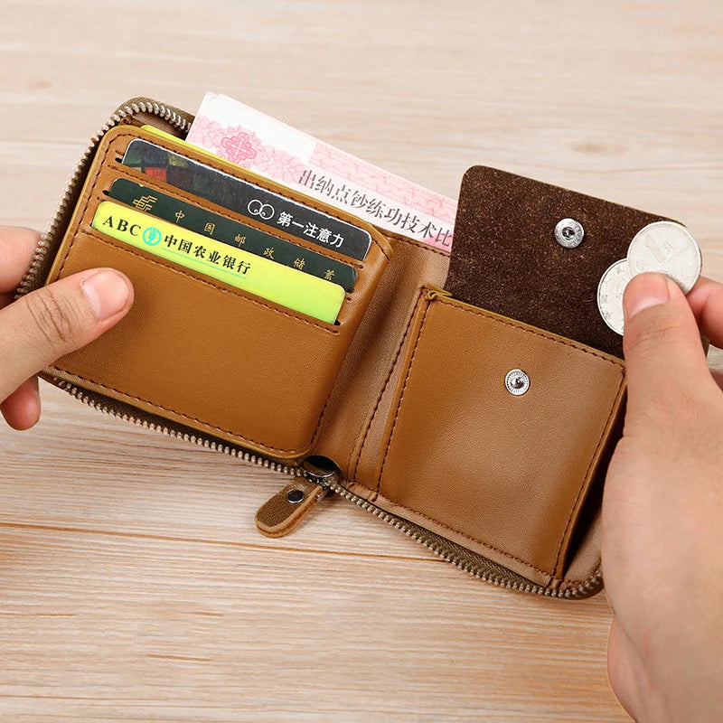 Portefeuille luxe pour homme en cuir PU avec protection RFID et poche monnaie - Style Business — photo 2