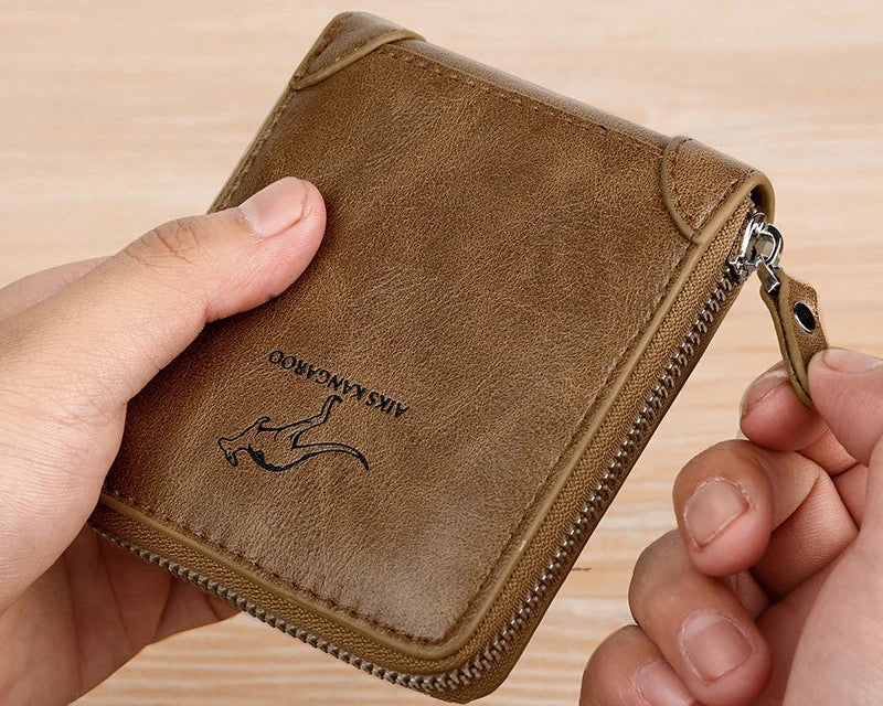 Portefeuille luxe pour homme en cuir PU avec protection RFID et poche monnaie - Style Business — photo 3