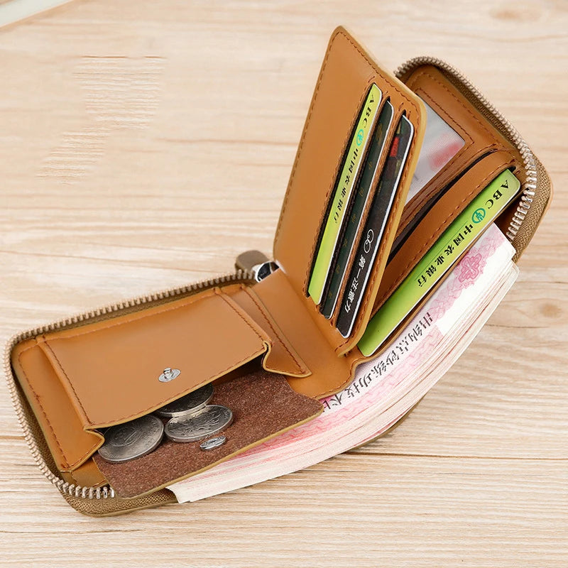 Portefeuille luxe pour homme en cuir PU avec protection RFID et poche monnaie - Style Business — photo 4