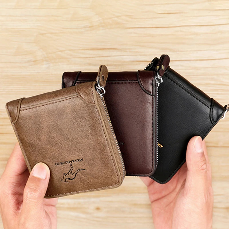 Portefeuille luxe pour homme en cuir PU avec protection RFID et poche monnaie - Style Business — photo 6