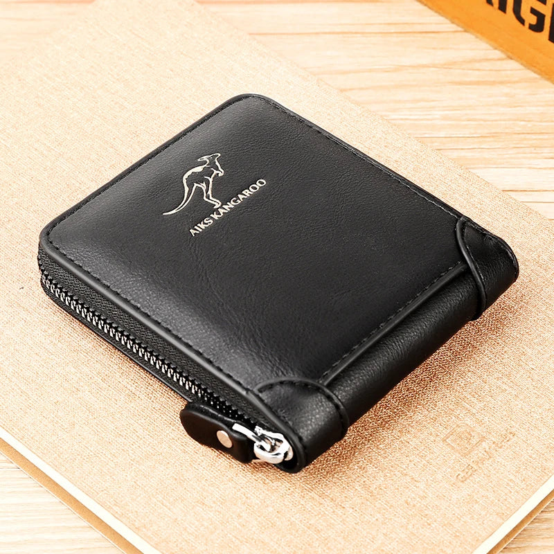 Portefeuille luxe pour homme en cuir PU avec protection RFID et poche monnaie - Style Business — photo 8 Image
