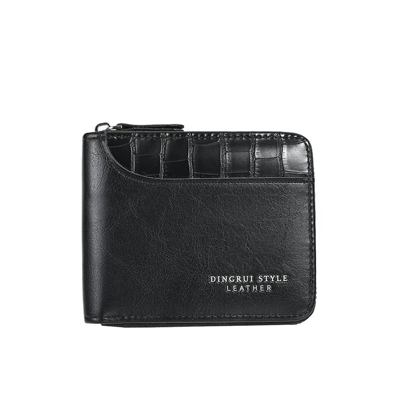 Portefeuille homme luxe en cuir avec protection RFID et poche monnaie zippée — photo 4