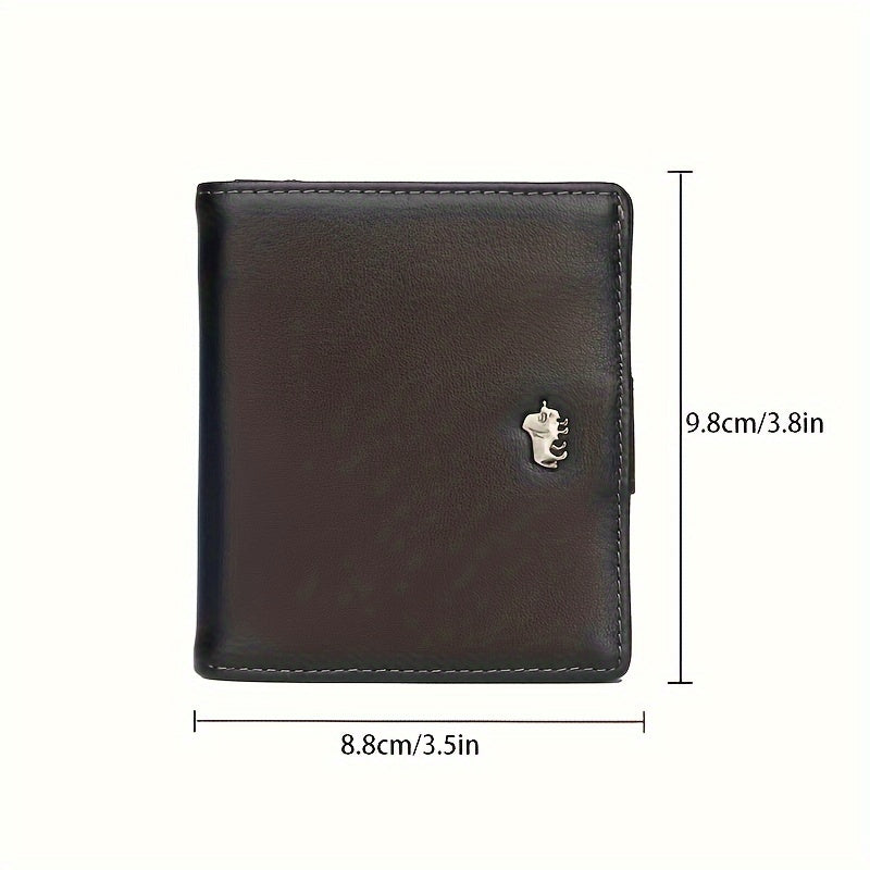 Portefeuille homme mini en cuir de vache, 8 fentes cartes