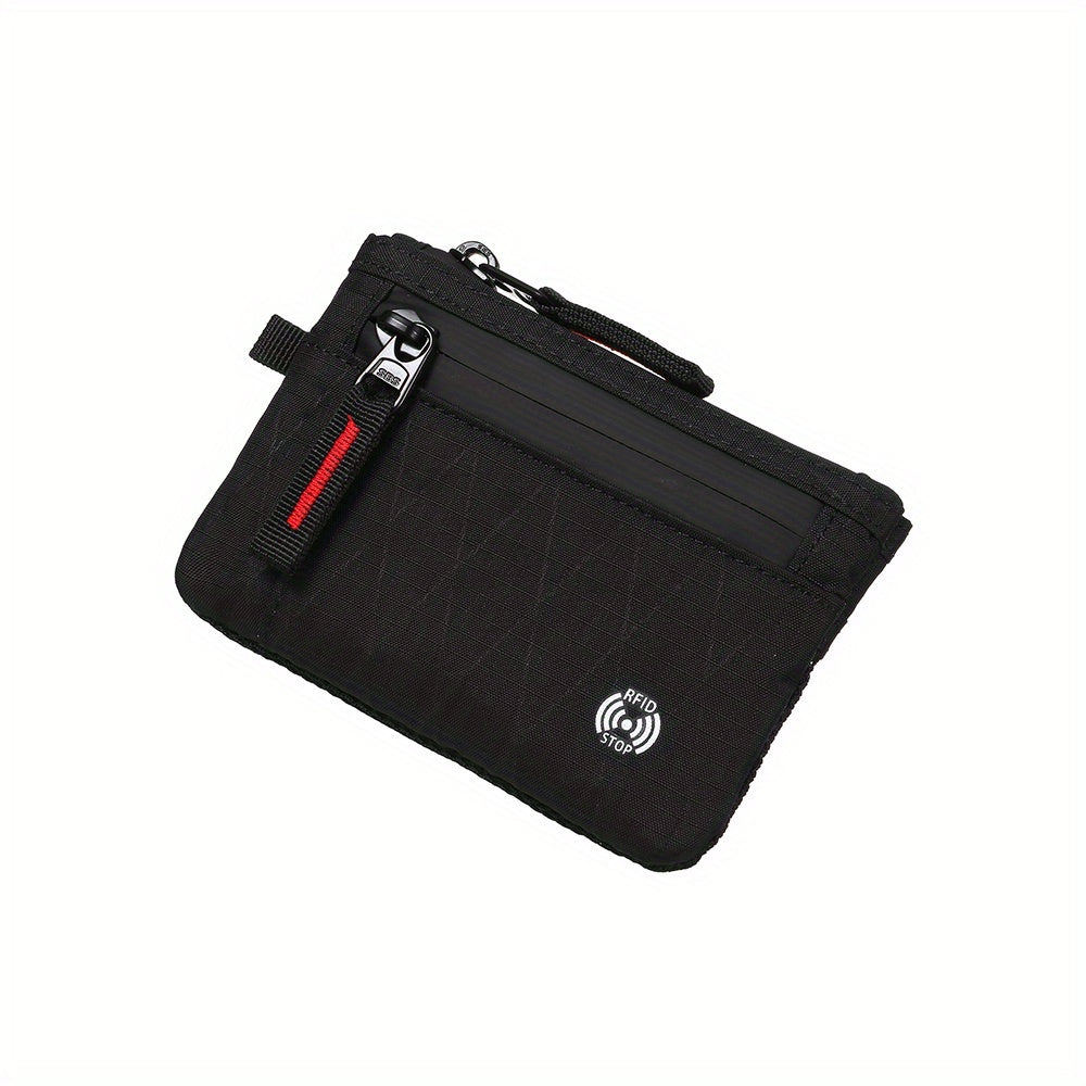 Portefeuille homme mini nylon anti-RFID de voyage 13 cm