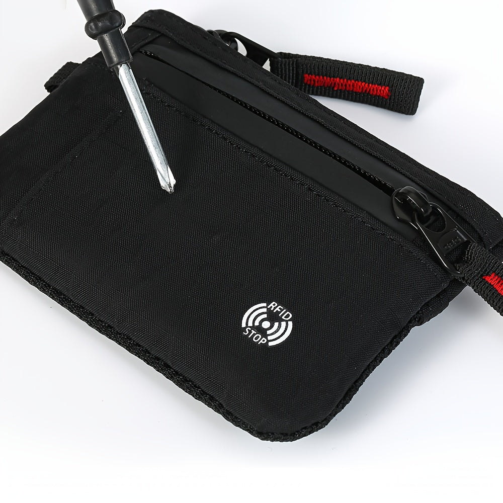 Portefeuille homme mini nylon anti-RFID de voyage 13 cm
