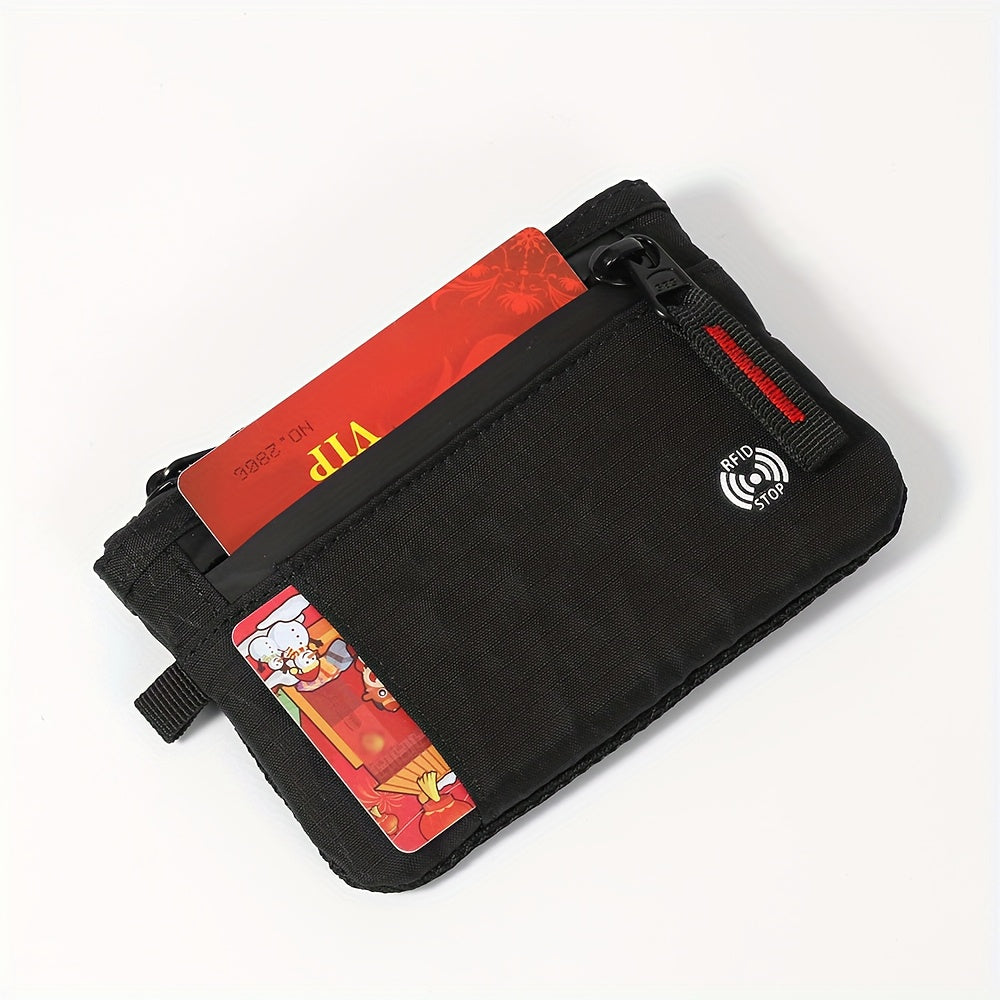 Portefeuille homme mini nylon anti-RFID de voyage 13 cm