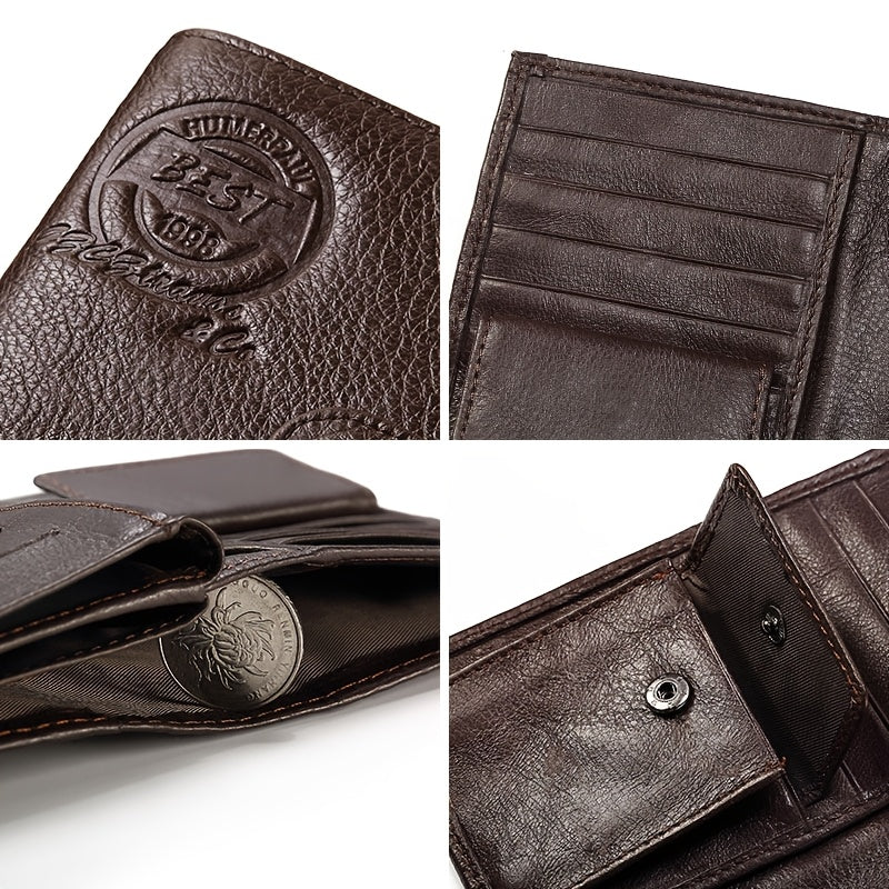 Portefeuille homme passeport et cartes, cuir de vachette