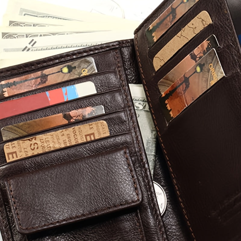 Portefeuille homme passeport et cartes, cuir de vachette