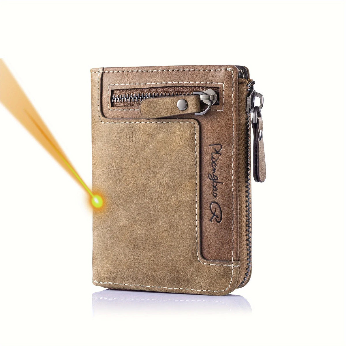 Portefeuille homme personnalisable en cuir PU RFID avec zip et multi-compartiments — photo 10
