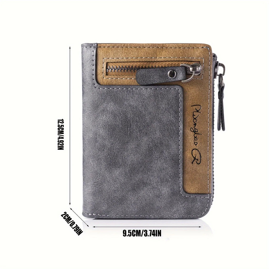 Portefeuille homme personnalisable en cuir PU RFID avec zip et multi-compartiments — photo 5