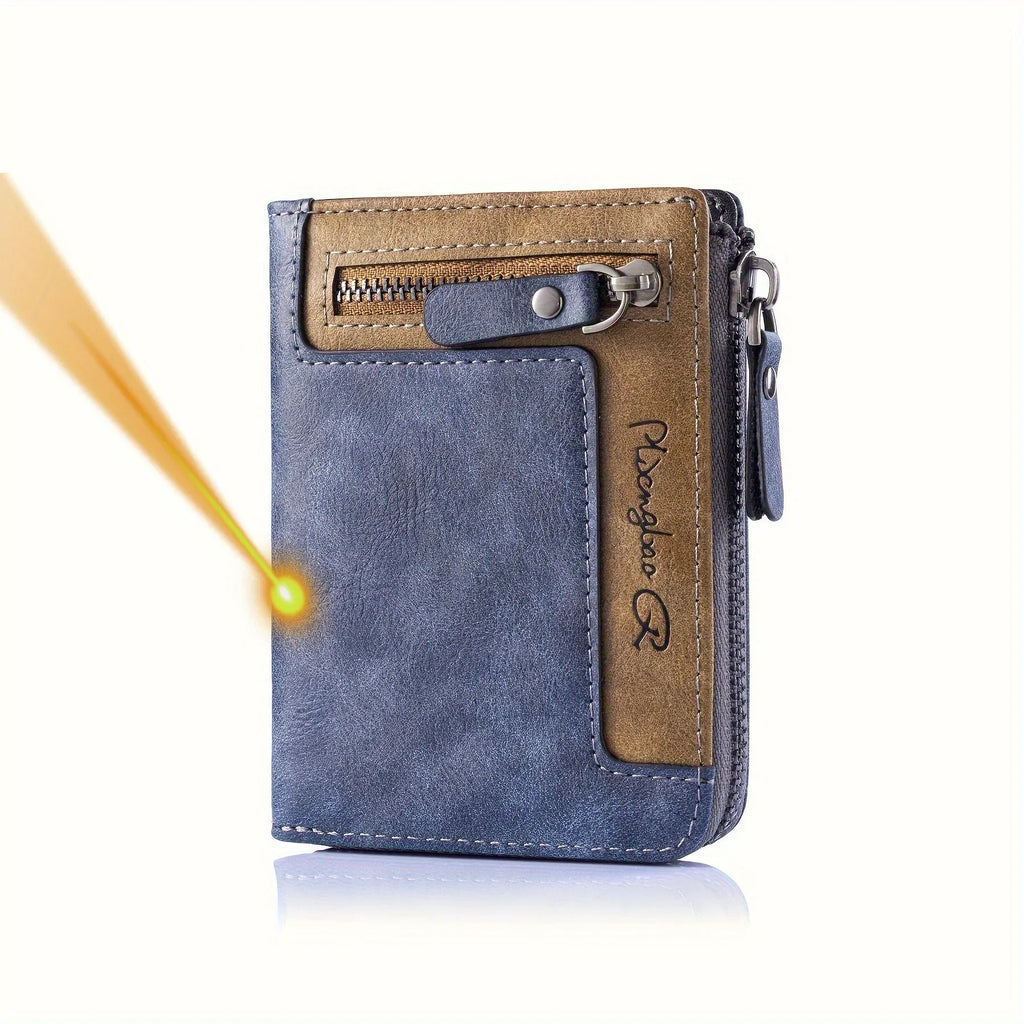 Portefeuille homme personnalisable en cuir PU RFID avec zip et multi-compartiments — photo 9