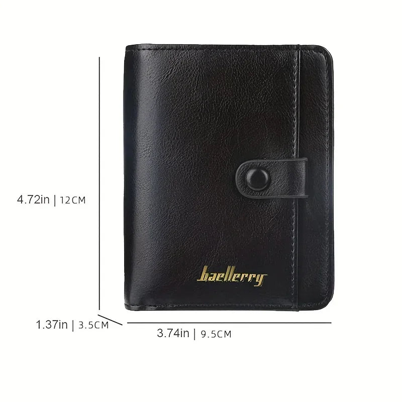 Portefeuille homme personnalisé cuir PU avec zip, bouton pression et grande capacité compacte — photo 4 Image
