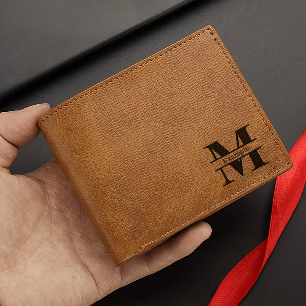 Portefeuille homme personnalisé similicuir noir poche monnaie