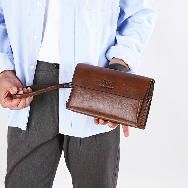 Portefeuille homme pochette 23 cm, deux rangées de cartes