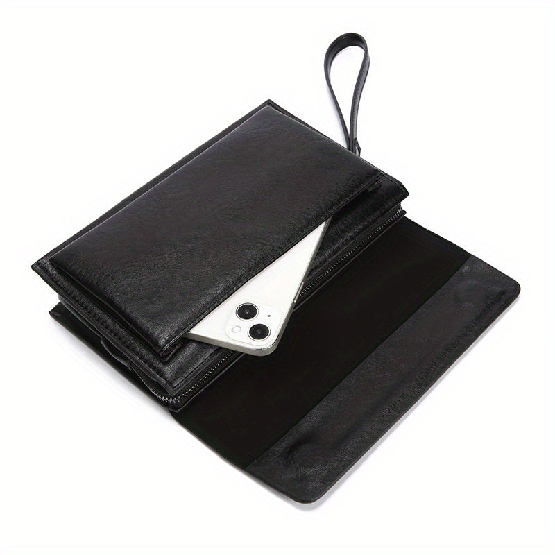 Portefeuille homme pochette 23 cm, deux rangées de cartes