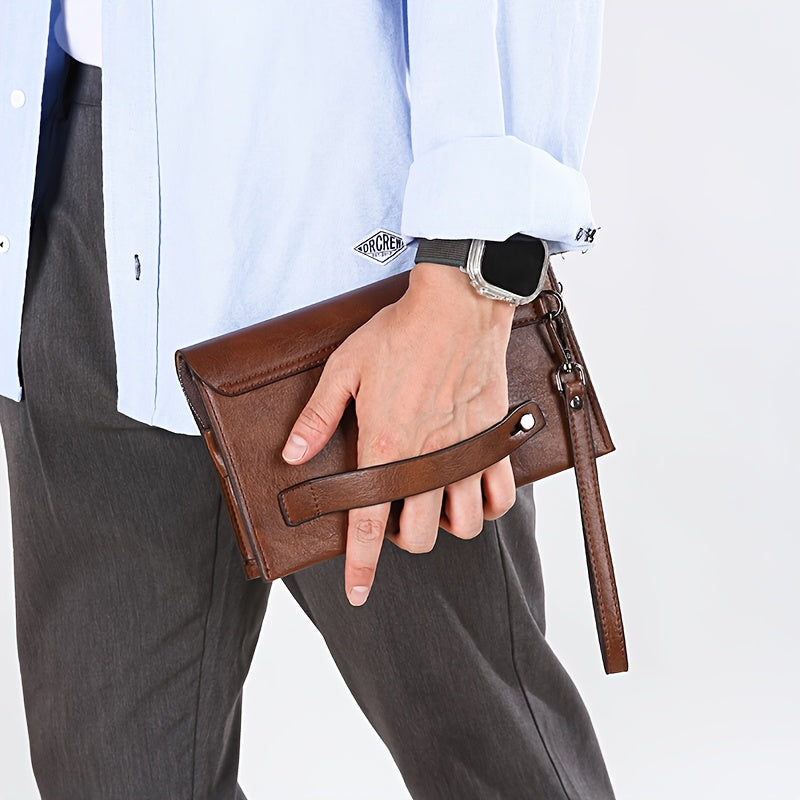 Portefeuille homme pochette 23 cm, deux rangées de cartes