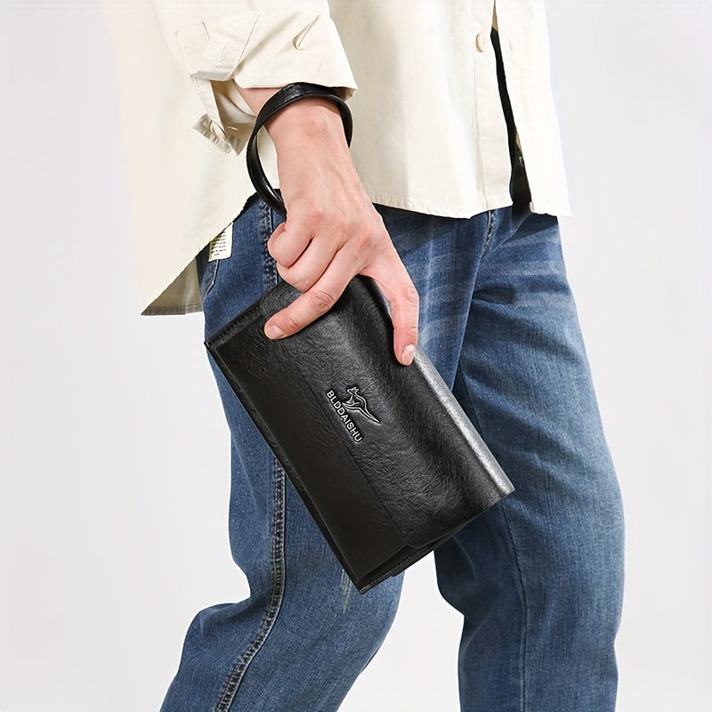 Portefeuille homme pochette 23 cm, deux rangées de cartes