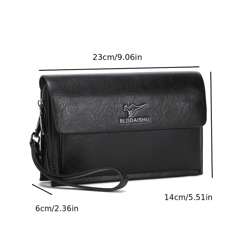 Portefeuille homme pochette 23 cm, deux rangées de cartes