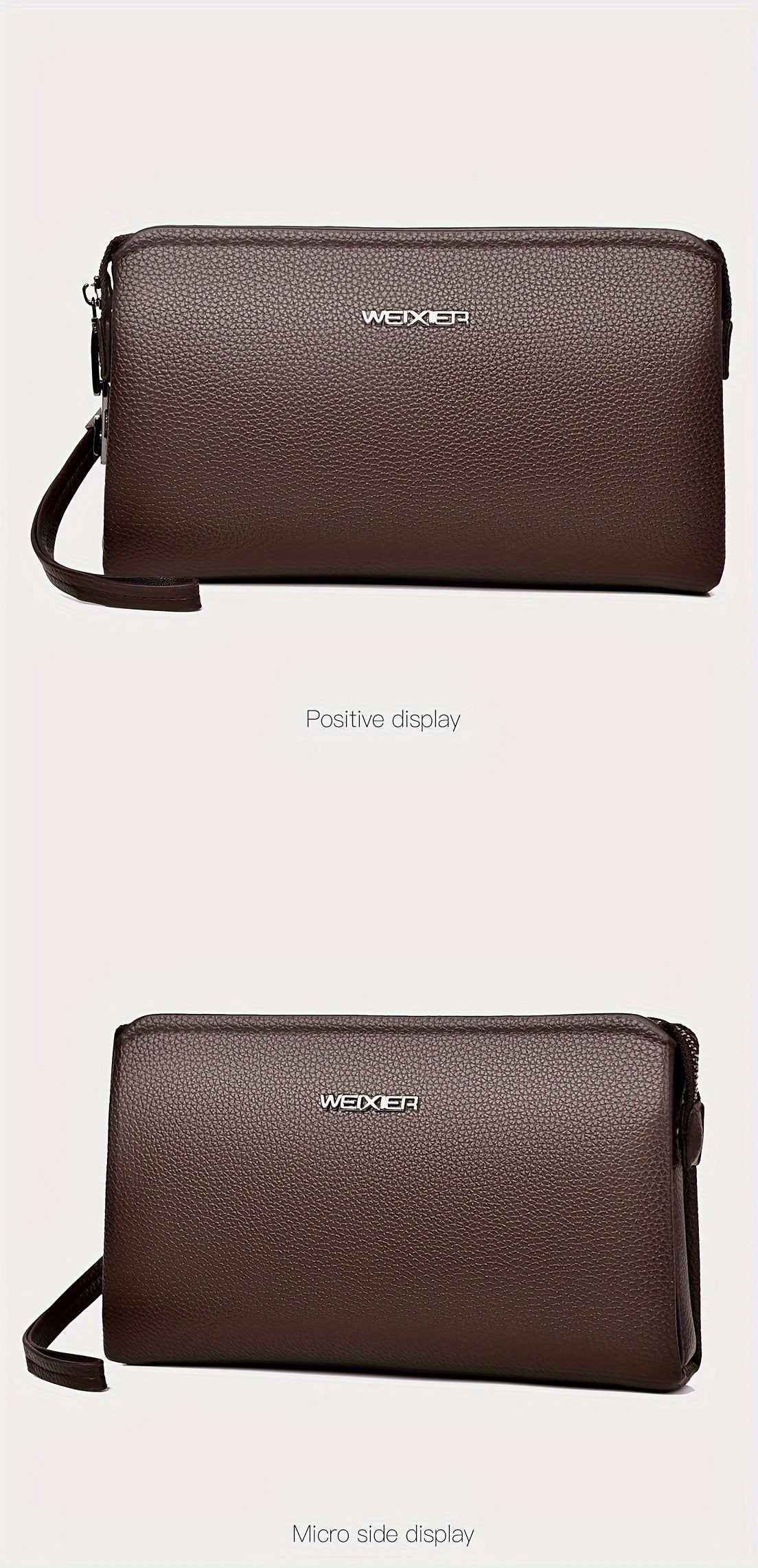 Portefeuille homme pochette zippée à cadenas et 12 fentes