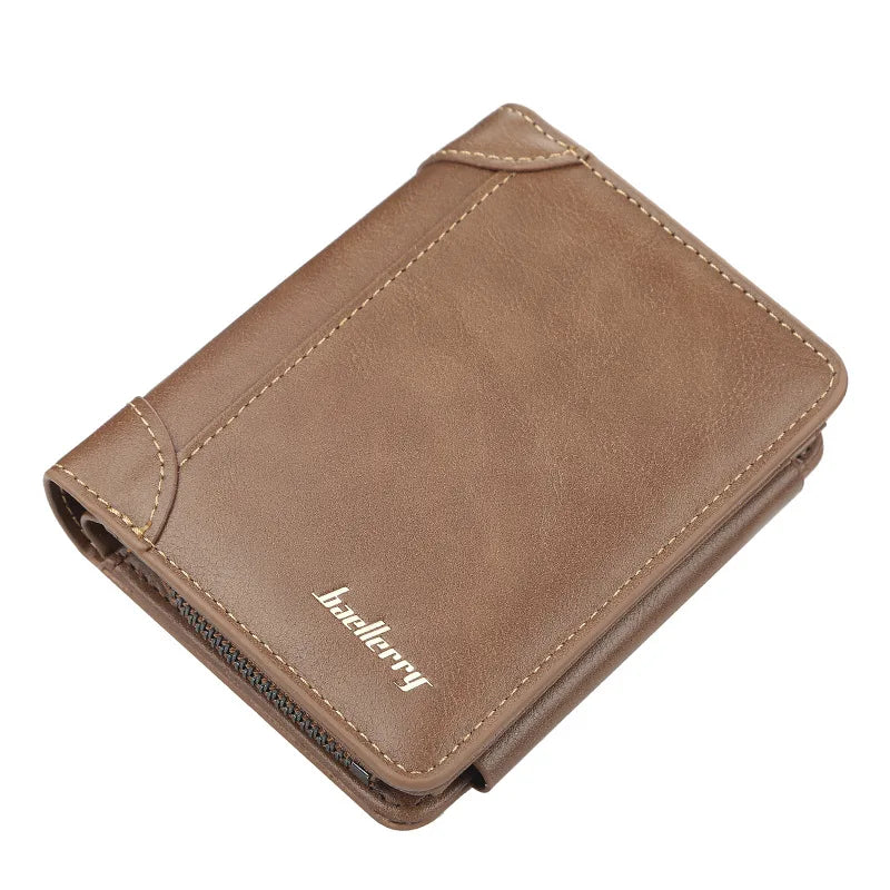 Portefeuille homme en cuir PU compact avec zip et porte-cartes multifonction élégant — photo 6