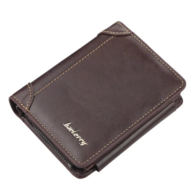 Portefeuille homme en cuir PU compact avec zip et porte-cartes multifonction élégant — photo 7