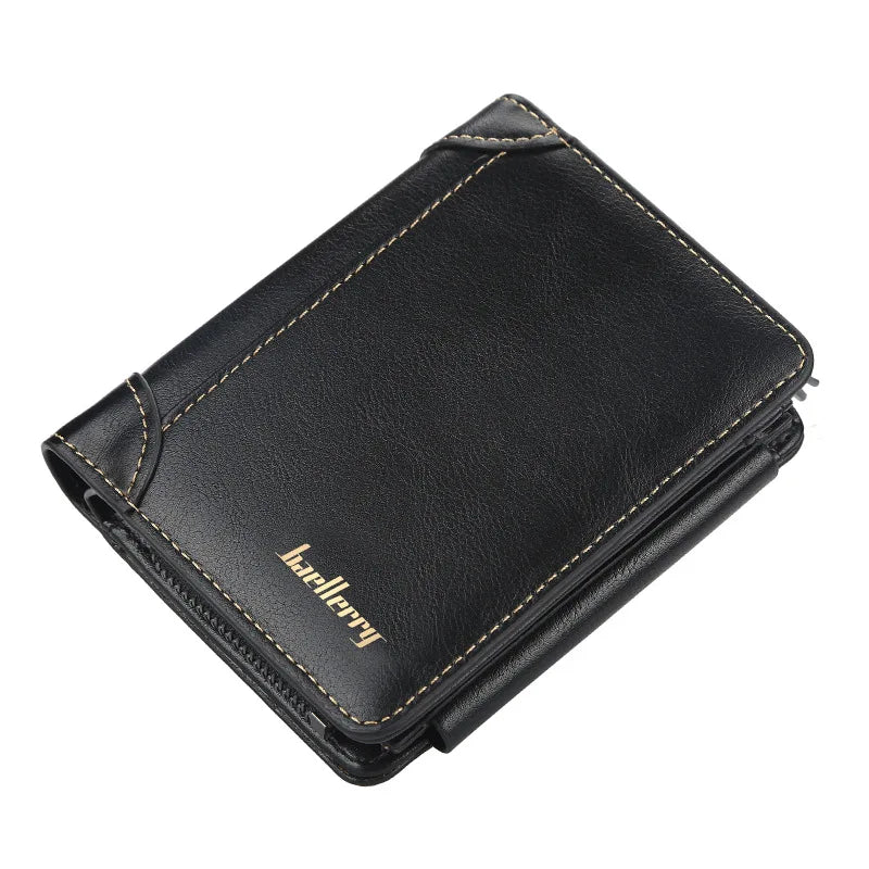 Portefeuille homme en cuir PU compact avec zip et porte-cartes multifonction élégant — photo 8