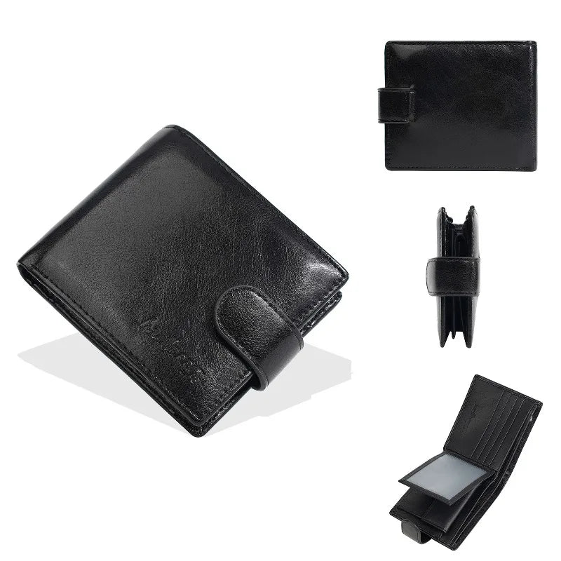 Portefeuille homme PU cuir zippé compact avec porte-cartes et porte-monnaie — photo 3