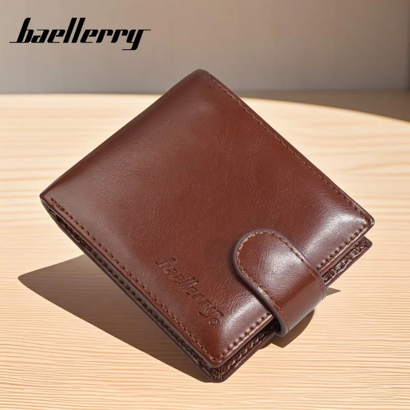 Portefeuille homme PU cuir zippé compact avec porte-cartes et porte-monnaie — photo 4