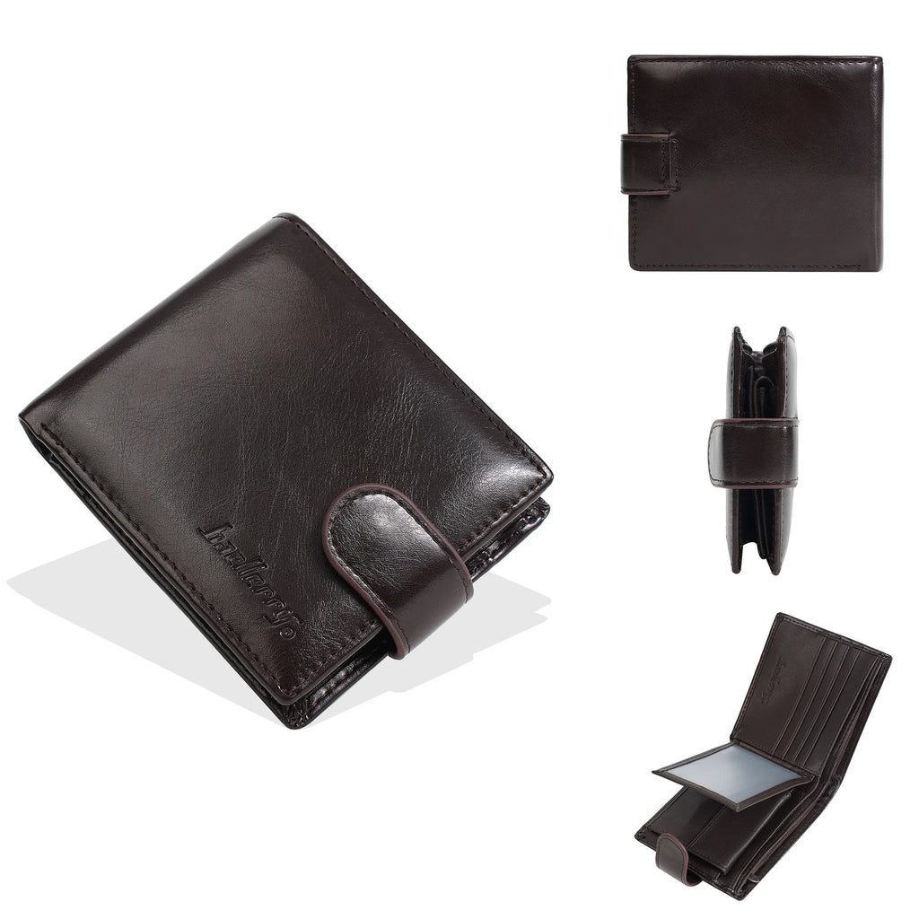 Portefeuille homme PU cuir zippé compact avec porte-cartes et porte-monnaie — photo 7