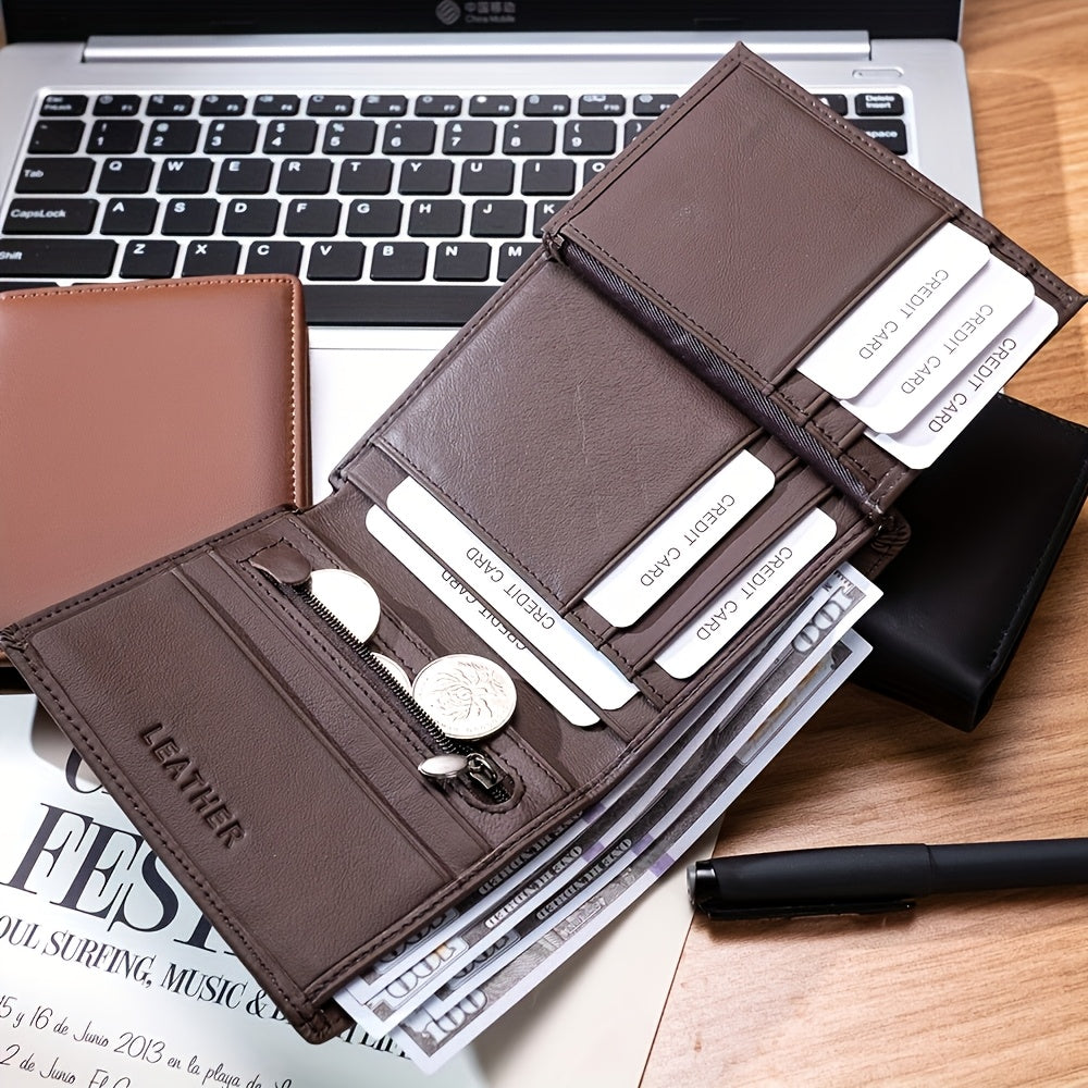 Portefeuille homme vertical, douze logements et 86 grammes