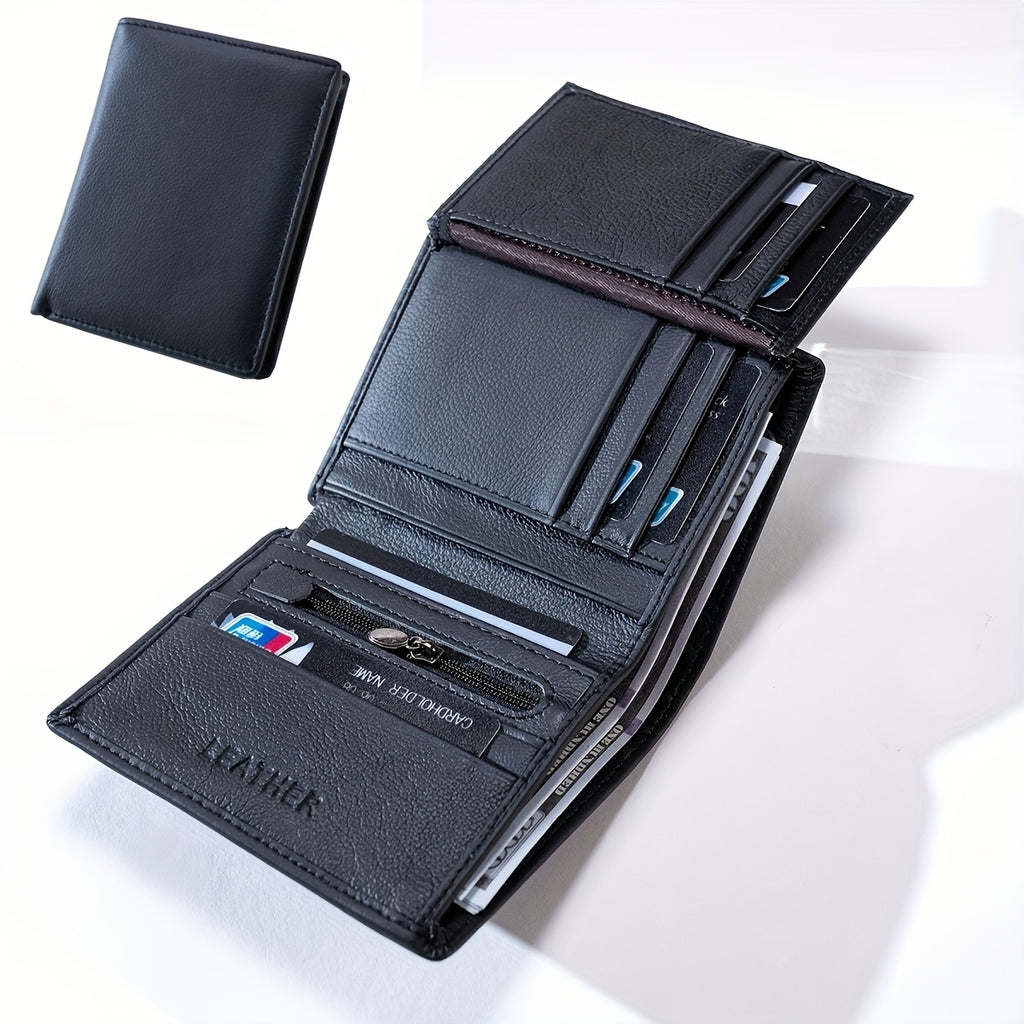 Portefeuille homme vertical, douze logements et 86 grammes