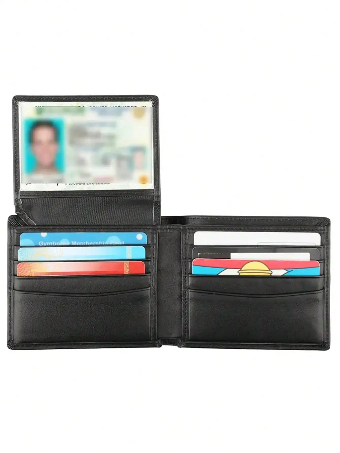 Portefeuille homme bifold en PU avec RFID et double fenêtre carte d’identité — photo 7 Image