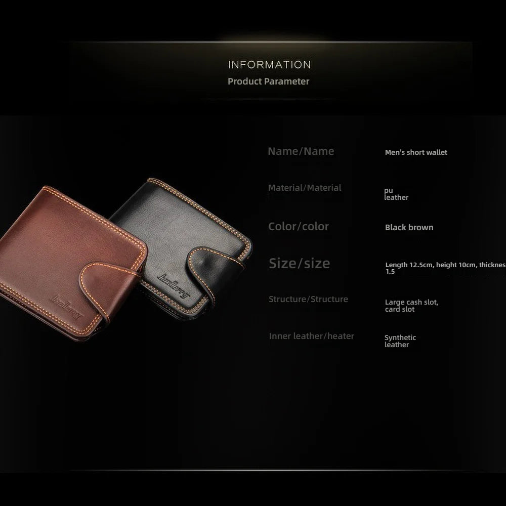 Portefeuille homme compact en PU RFID avec 12+ emplacements cartes et fermeture bouton — photo 6
